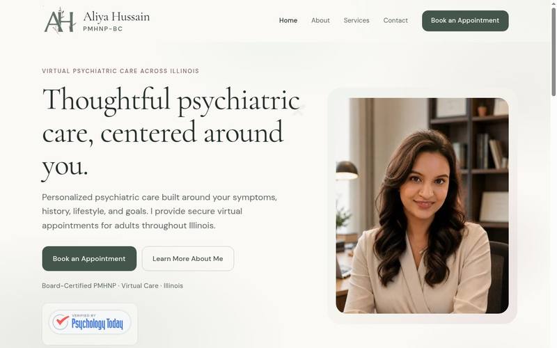 Portfolio preview of aliyahussain.com